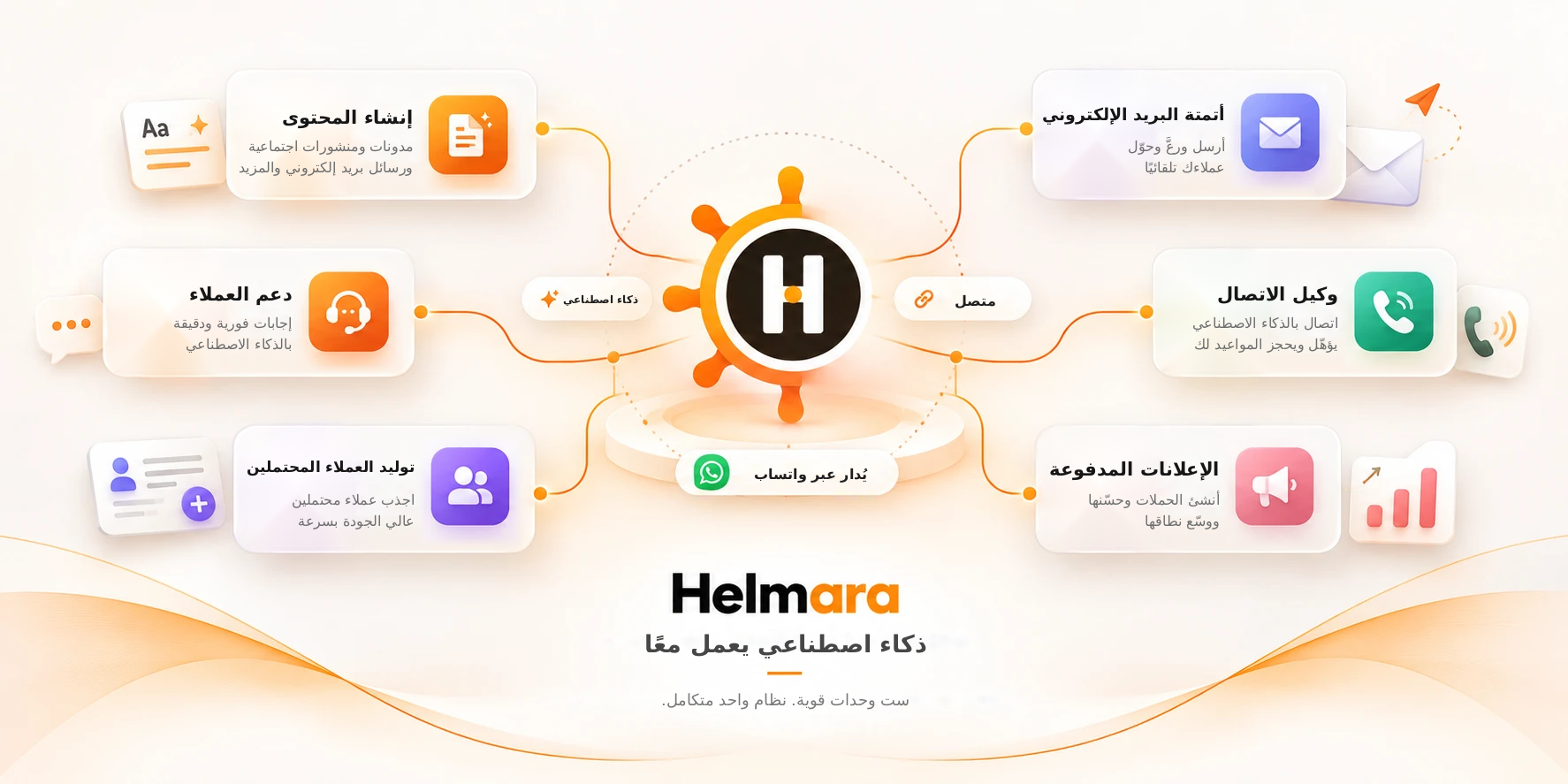 تدفق الأتمتة المترابطة في Helmara عبر الوحدات